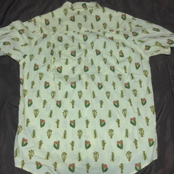 Yellow Cactus Short-Sleeve Button-Down Shirt - Picture 2 of 3